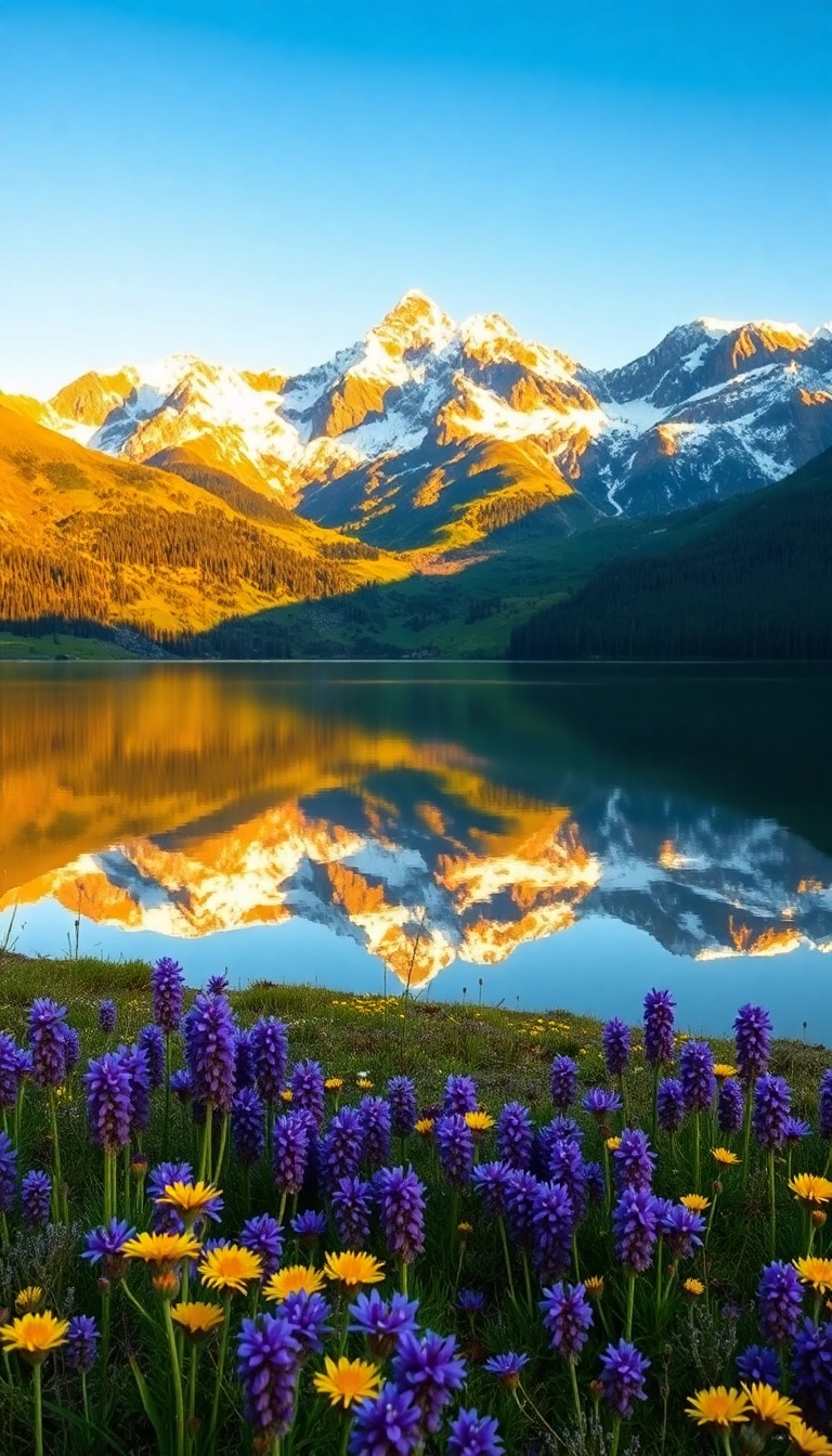Best Spring Mountain Reflection Phone Aesthetic Background